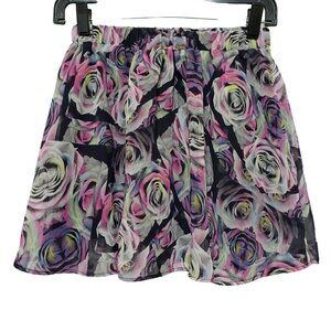 Floral Chiffon Mini Skirt With Lining Size 2